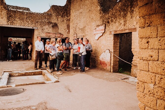 Herculaneum Small Group Tour and Ticket With an Archaeologist - Headsets, pace, and comfort on rain-soaked stone